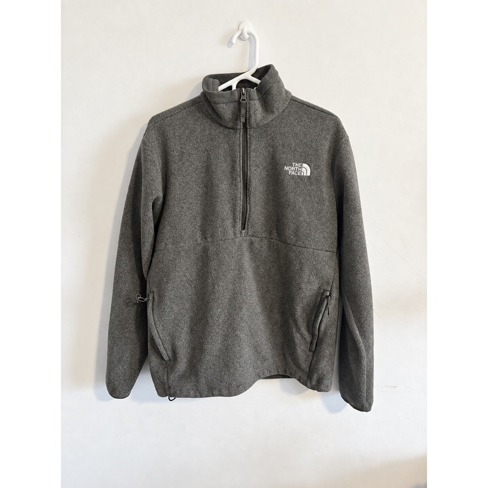 North Face Mens Fleece Half-Zip Pullover Gray Size Small
